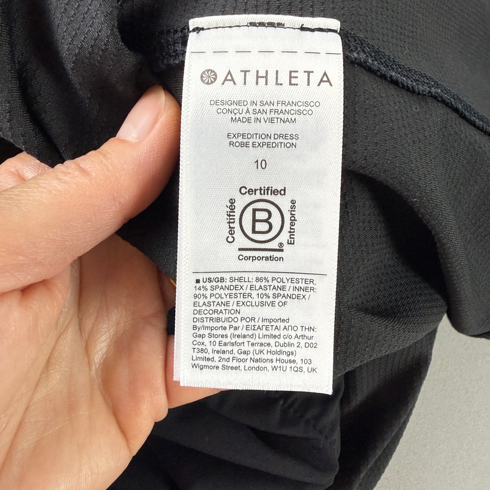 Athleta Expedition Skort Mini Dress Black Sleeveless Half Zip Active Womens 10 - Picture 5 of 16